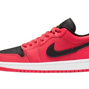 Nike Women's Air Jordan 1 Low UNC Basketball Shoe, Siren Red/Black-white, 11