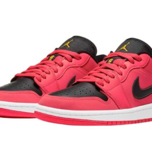 Nike Women's Air Jordan 1 Low UNC Basketball Shoe, Siren Red/Black-white, 11