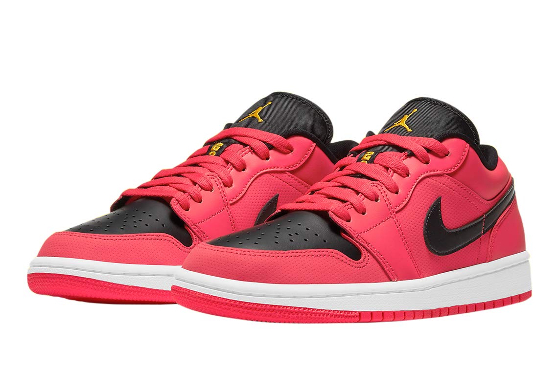 Nike Women's Air Jordan 1 Low UNC Basketball Shoe, Siren Red/Black-white, 11