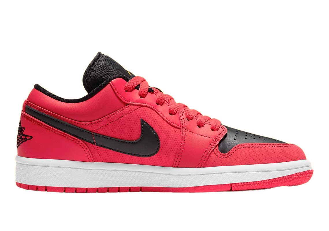 Nike Women's Air Jordan 1 Low UNC Basketball Shoe, Siren Red/Black-white, 11