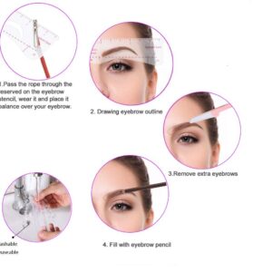 Eyebrow Stencil,20 Fashionable Styles Eyebrow Shaper Kit for Women Reusable Eyebrow Template 3 Minutes Makeup Tools for Eyebrows