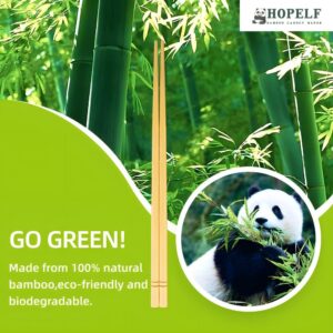 HOPELF 5 Pairs Bamboo Chopsticks Wooden Chinese Classic Style，9 1/2 Inches，More Quantity Choices 10Pairs/20Pairs