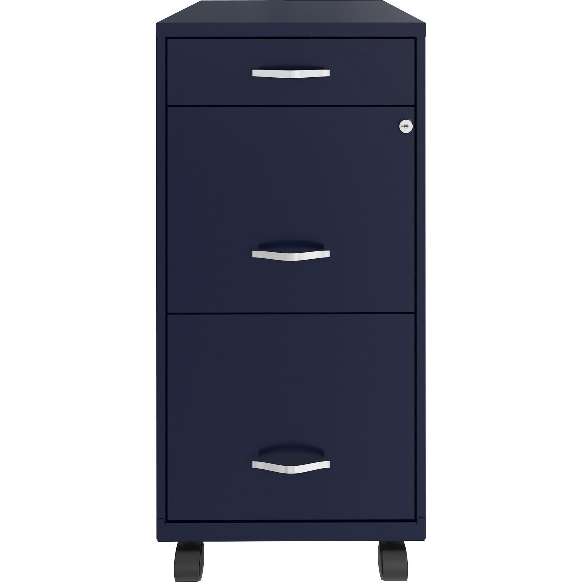 LYS SOHO Box/File/File Mobile Navy File Cabinet, 3 Drawer