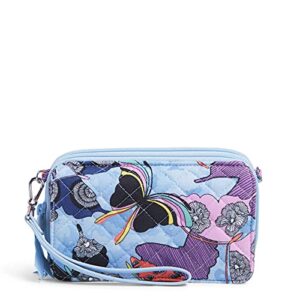 vera bradley all in one crossbody purse with rfid protection, butterfly by-recycled cotton