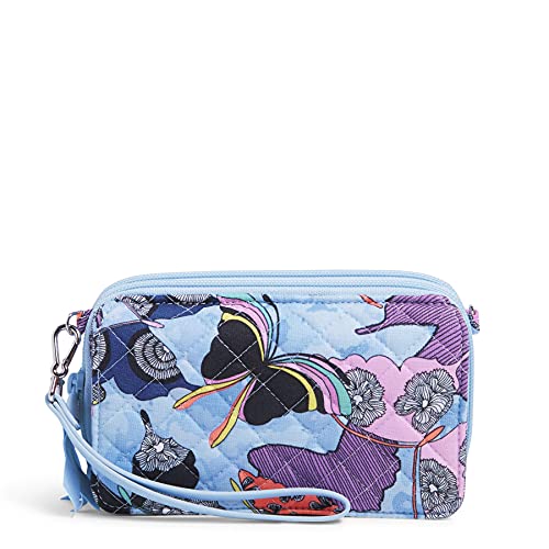 Vera Bradley All in One Crossbody Purse with RFID Protection, Butterfly by-Recycled Cotton