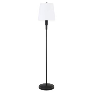 Emerson 60" Tall Floor Lamp with Fabric Shade in Blackened Bronze/White