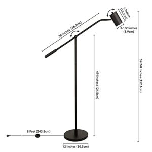 Willis Pharmacy Floor Lamp with Metal Shade in Blackened Bronze/Blackened Bronze