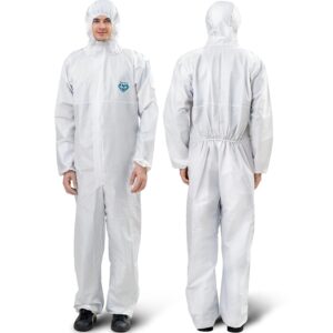medtecs hazmat suit level 4 disposable ppe with hood - 6 sizes, aami biohazard protection
