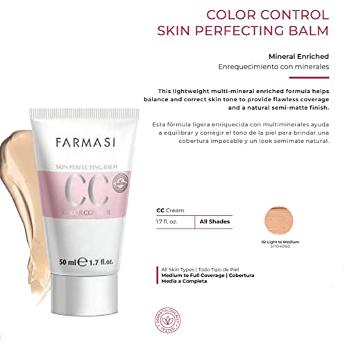 Farmasi Makeup cc Cream 9 in 1, 50 ml./1.7 fl.oz. (Light to Medium) And Farmasi Zen Mascara Extension Lash, 8 ml./0.27 fl.oz.