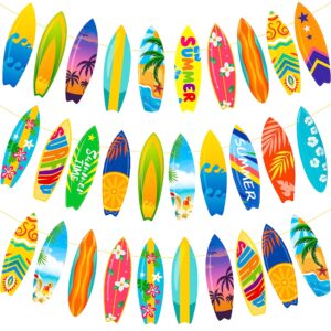 2pcs surfboard themed banner decorations summer surfing birthday party decorations surf birthday garland decorations for swimming pool summer beach party birthday baby shower party supplies