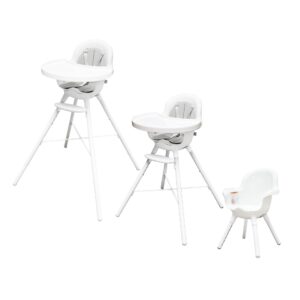 boon grub adjustable baby high chair - convertible high chair and toddler chair - high chairs for babies and toddlers 6 months to 6 years - dishwasher safe - white