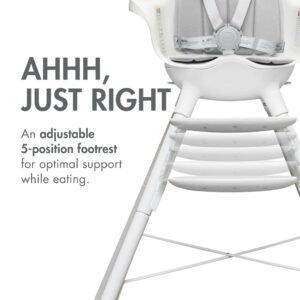 Boon GRUB Adjustable Baby High Chair - Convertible High Chair and Toddler Chair - High Chairs for Babies and Toddlers 6 Months to 6 Years - Dishwasher Safe - White