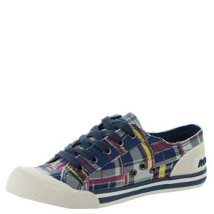 Rocket Dog Women's Jazzin Bridger Patchwork Cotton Sneaker, Blue Multi, 6.5