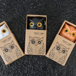 3PCS Owl Key Holder Cute Owl Key Holder Automatic Open Close Eyes Magnetic Night Owl Keying Holder Wall Mounted Owl Key Hooks with Wall Self-Adhesive Tape