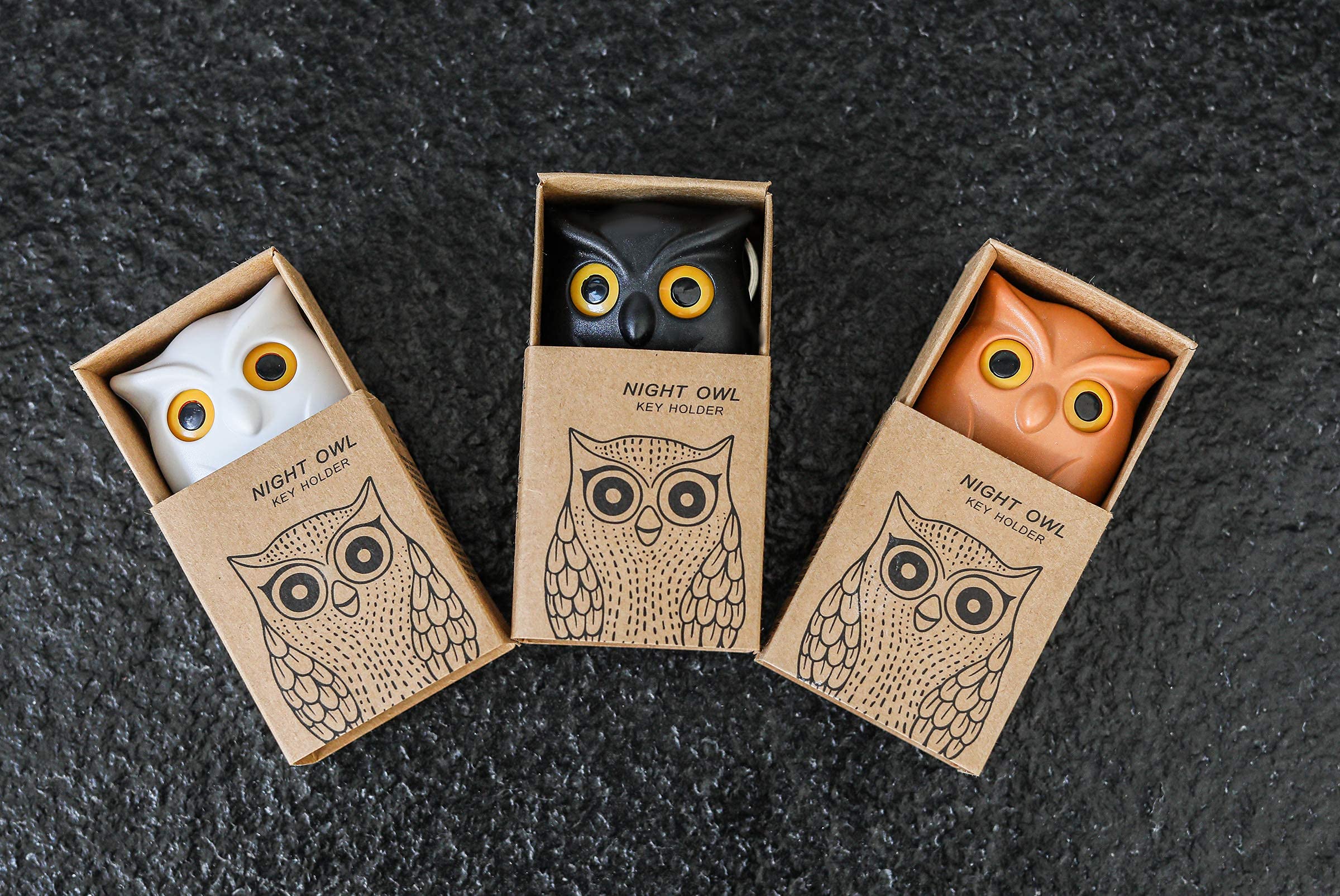 3PCS Owl Key Holder Cute Owl Key Holder Automatic Open Close Eyes Magnetic Night Owl Keying Holder Wall Mounted Owl Key Hooks with Wall Self-Adhesive Tape