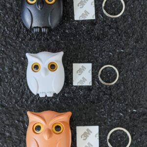 3PCS Owl Key Holder Cute Owl Key Holder Automatic Open Close Eyes Magnetic Night Owl Keying Holder Wall Mounted Owl Key Hooks with Wall Self-Adhesive Tape