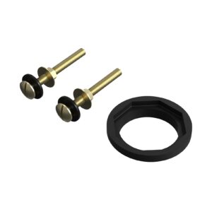 r&t 3'' toilet tank to bowl octagon gasket with 2 pcs brass bolts hardware kit for 2-piece toilet (3 inch)