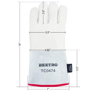 BEETRO -292℉— -418℉/-180℃— -250℃ or Above Antifreeze Gloves for Dry Ice Handling Liquid Nitrogen Low Temperature Resistant Sponge Inner 14 Inch