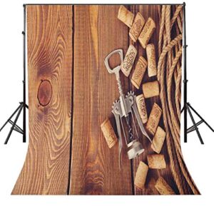 9x16 FT Winery Vinyl Photography Backdrop,Wine Corks Rustic Wooden Ground Natural Organic Liquor Elements Vintage Harvest Top View Background for Baby Birthday Party Wedding Studio Props Photography