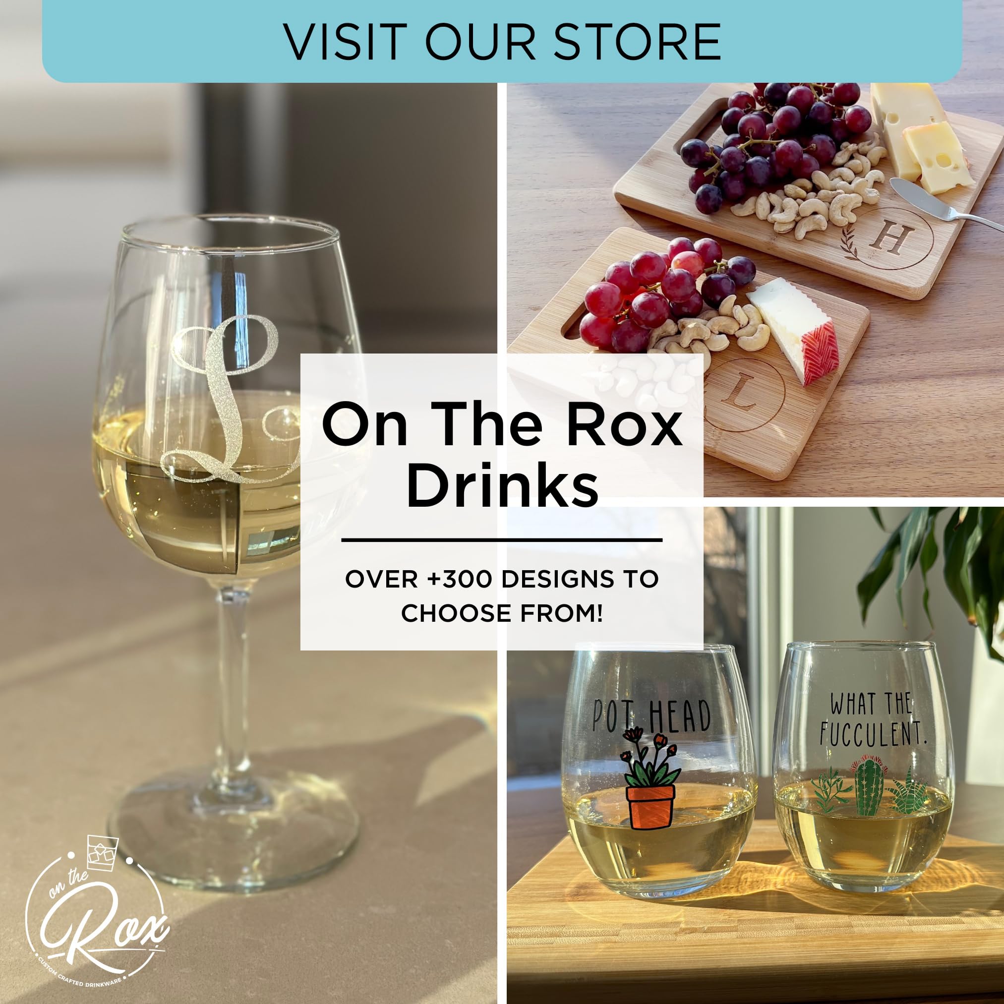 On The Rox Drinks 21st Birthday Stemless Wine Glass Gifts for Women - Cheers to 21 Years Old Wine Glass Birthday Present - Rose Gold Print Ideal for Women, Friend, Sister Turning Twenty One - 17 oz