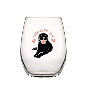 drinking divas black lab labrador you 15oz stemless wine glass 2021 - fun gifts for women, mom, best friend, sister, girlfriend, wife, cute dog lovers - adorable birthday mother's day present