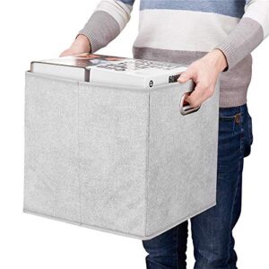 HSDT 13 inch Storage Cubes Bins Grey White Fabic Storage Cubes Inserts Foldable Cloth Storage Boxes Collapsible Storage Baskets Drawer for Cube Organizer ,QY-SC07-6