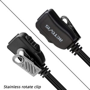 Retevis 2 Pin D-Type Adjustable Walkie Talkie Earpiece, Double Cable,Compatible RT22 RT21 H-777 RT68 H-777S pxton Arcshell 2 Way Radio,Soft Earhook Two-Way Radio Earpiece with Mic(6 Pack)