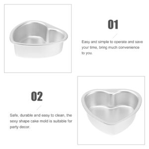 Cabilock Heart Mold 5pcs Aluminium Cake Pan Tin Heart Shape Cake Baking Tin Tray Muffin Chocolate Baking Mold Fondant Non Stick for Cake Bread Baking Egg Shaped Cake Pan (4.2x4.1 inch)