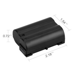 EN-EL15 Battery Pack, LP 2-Pack EN-EL15 EN EL15a Rechargable Li-ion Replacement Battery Compatible with Nikon D7500, D7200, D7100, D7000, D850, D750, D500, D810a, D810, D800e, D800, D610, D600 & More