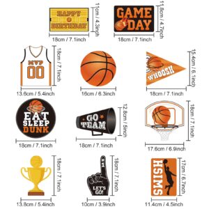 30 Pieces Basketball Party Hanging Swirls Decorations, Sports Theme Party Cutouts Hanging Foil Swirls Decorations for Teenagers Favor Birthday Party Supplies