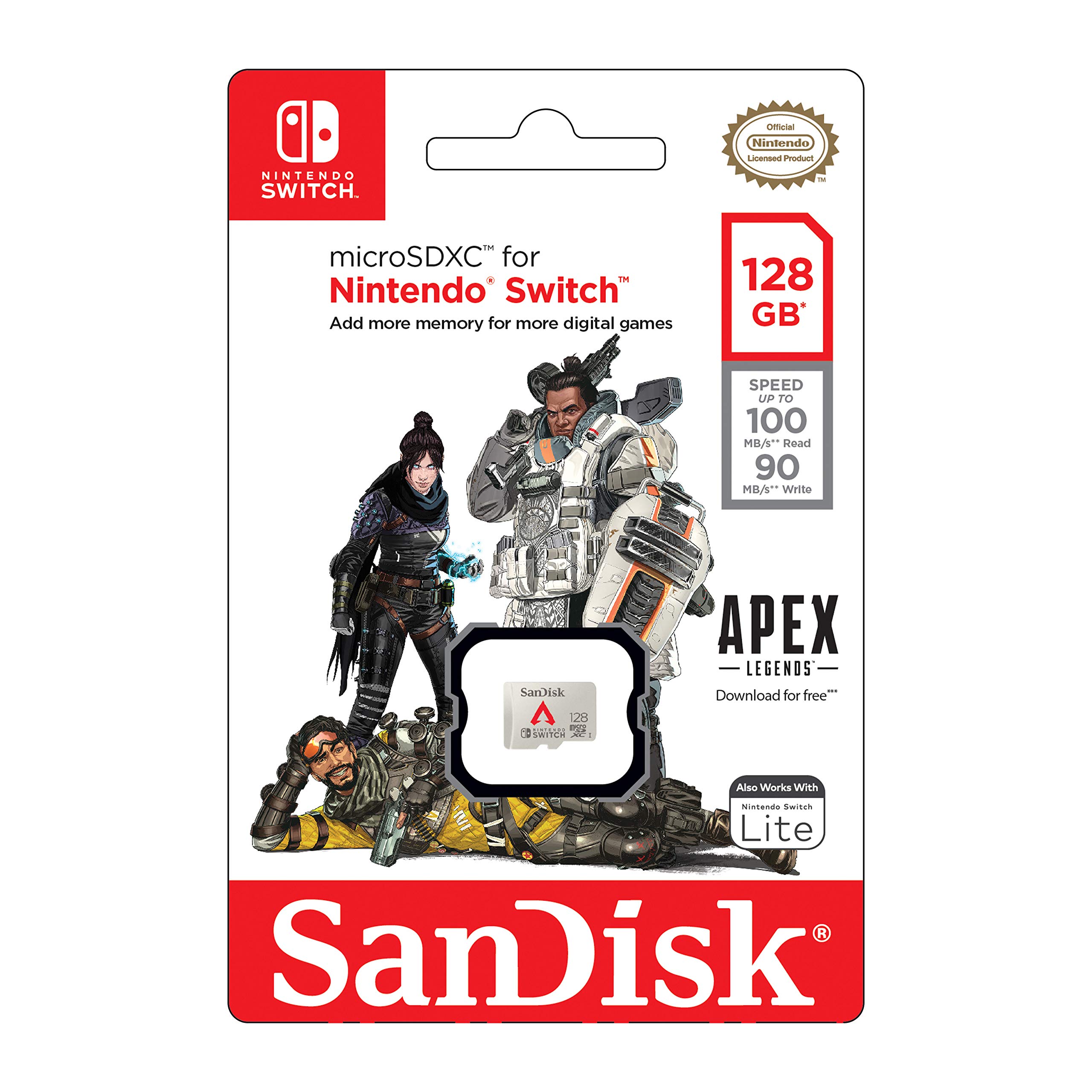 SanDisk 128GB microSDXC Card Licensed for Nintendo Switch, Apex Legends Edition - SDSQXAO-128G-GN6ZY