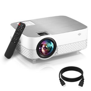 movie projector,6500 lumens 1080p supported hifi speaker for home theater projector, 60,000 hours led lamp life outdoor video projector compatible with tv stick/switch/laptop/ps5/usb/hd ‎bloomidea