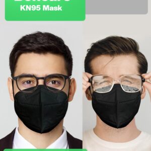 Boncare KN95 Face Mask 30 PCs, 5-Layer Black Face Mask for Men & Women Filter Efficiency≥ 95%, Breathable and Comfortable, Black