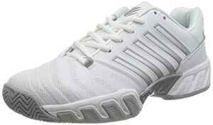 k-swiss women's bigshot light 4 tennis shoe, white/highrise/silver, 8 m