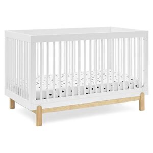 delta children poppy 4-in-1 convertible crib, bianca white/natural