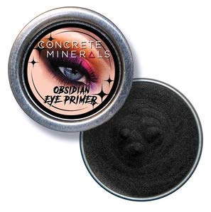 concrete minerals eye primer, luxurious silky-soft balm formula, longer-lasting with no creasing, black finish, 100% vegan and cruelty free, handmade in usa, 10 grams (obsidian)