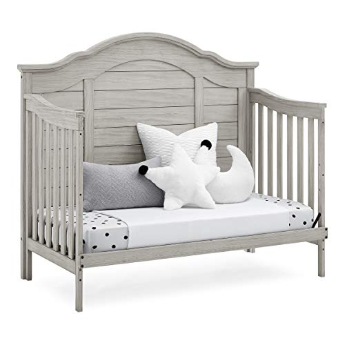 Delta Children Simmons Kids Asher 6-in-1 Convertible Crib with Toddler Rail, Rustic Mist