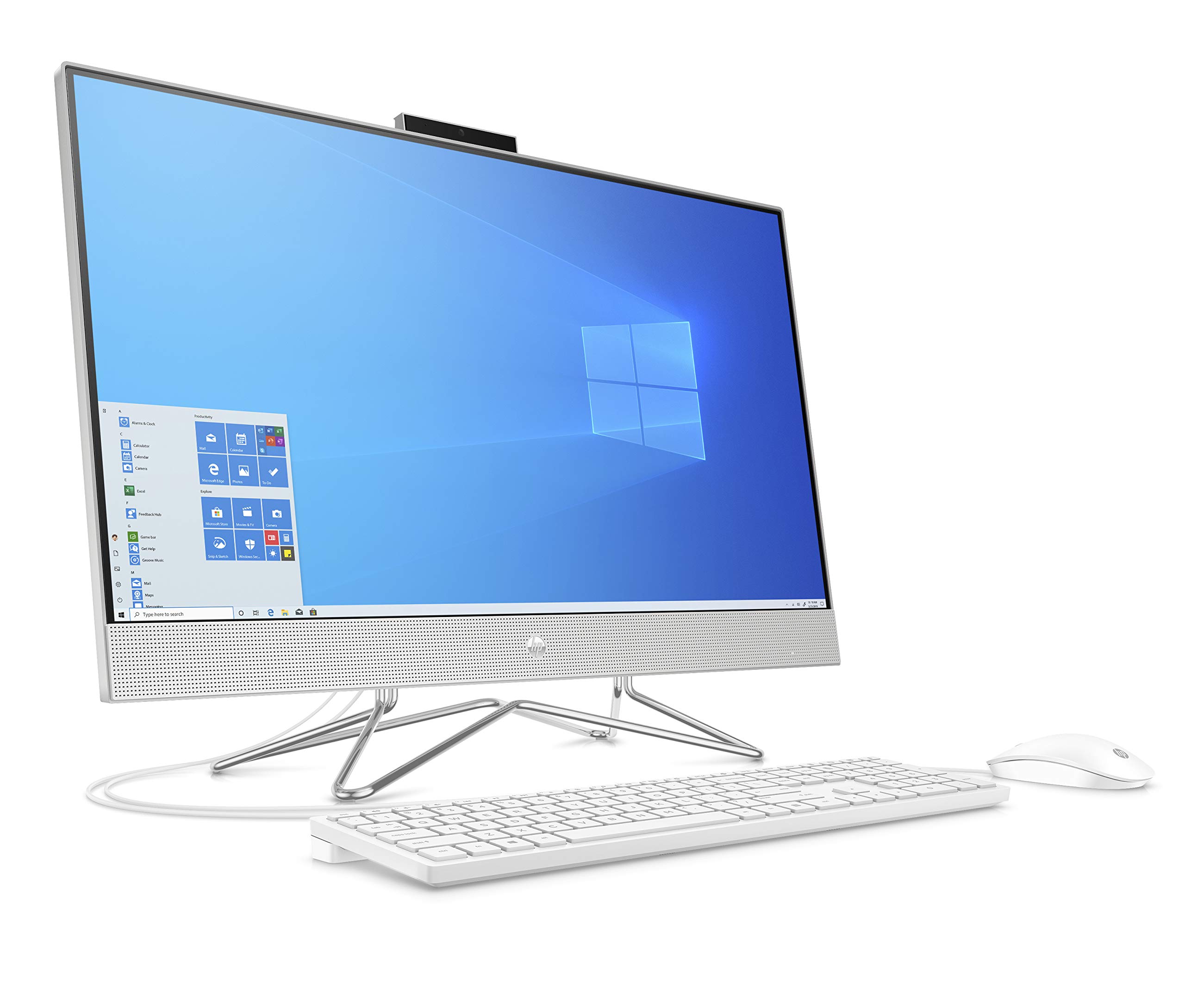 HP All-in-One Desktop Computer, 11th Generation Intel Core i5-1135G7 Processor, Intel Iris Xe Graphics, 8 GB RAM, 256 GB SSD, Windows 10 Home (27-dp1006, Natural Silver)