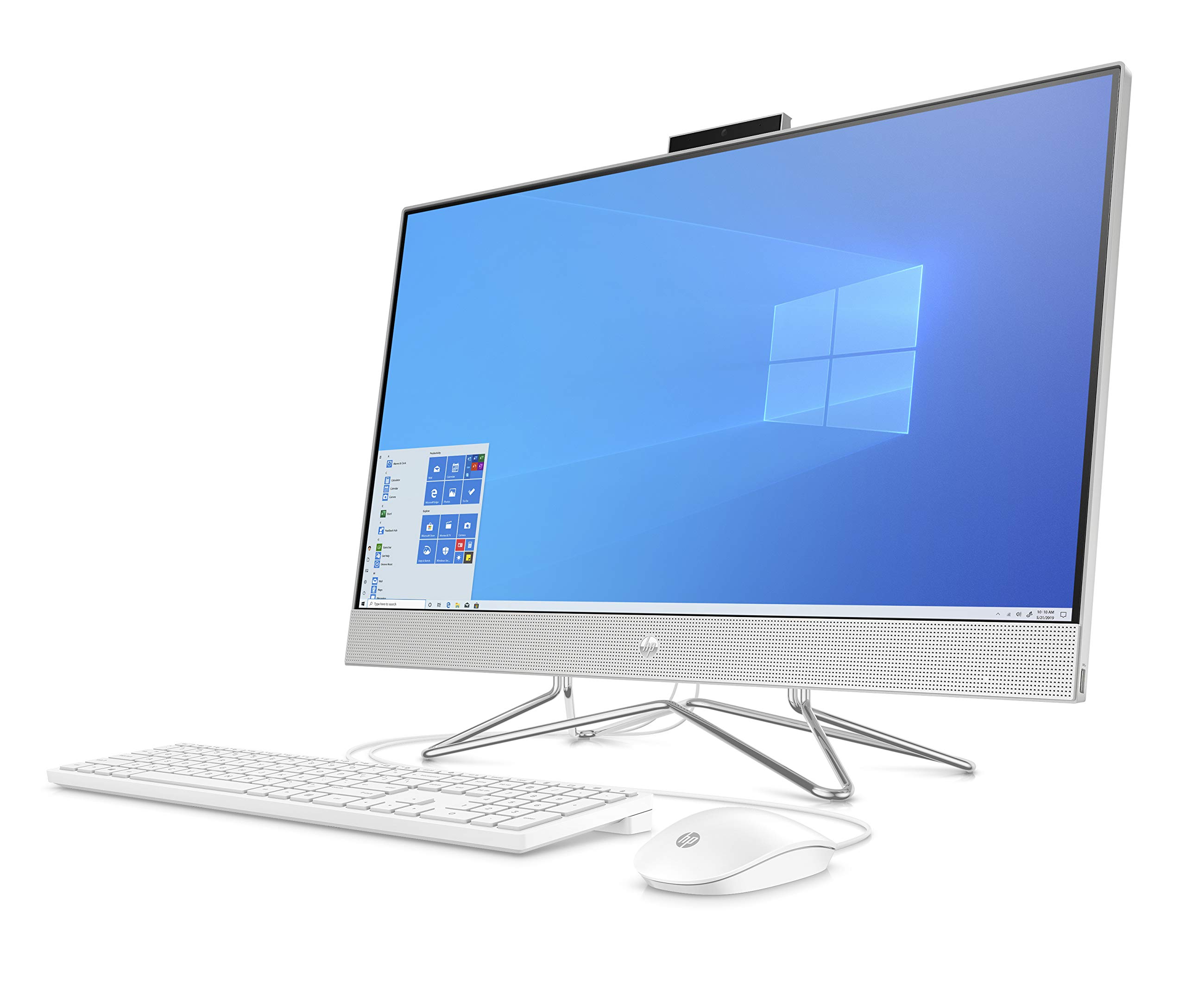 HP All-in-One Desktop Computer, 11th Generation Intel Core i5-1135G7 Processor, Intel Iris Xe Graphics, 8 GB RAM, 256 GB SSD, Windows 10 Home (27-dp1006, Natural Silver)