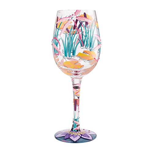 Enesco Designs by Lolita Dragonfly Magic Artisan Hand-Painted Wine Glass, 1 Count (Pack of 1), Multicolor