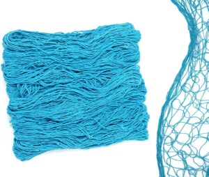 netting decoration fish net party decor – turquoise color cotton netting 48” x 144” inches. teal blue fishnet for nautical theme, pirate party, hawaiian party, underwater, beach ocean & mermaid party