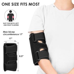 XCNIEE Elbow Brace, 2 Removable Metal Splints for Tendonitis, Elbow Brace for Ulnar Nerve Entrapment, Cubital Tunnel Syndrome, Night Elbow Splint for Men Women