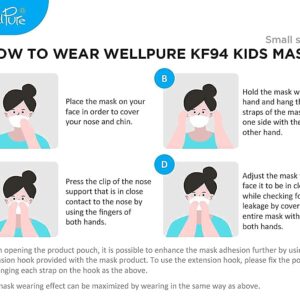 SUMFREE (30 pack) WELLPURE KF94 Kids (Small size), 4 layer protection, 100% Made in Korea, Comfortable breathing, Daily disposable (30)