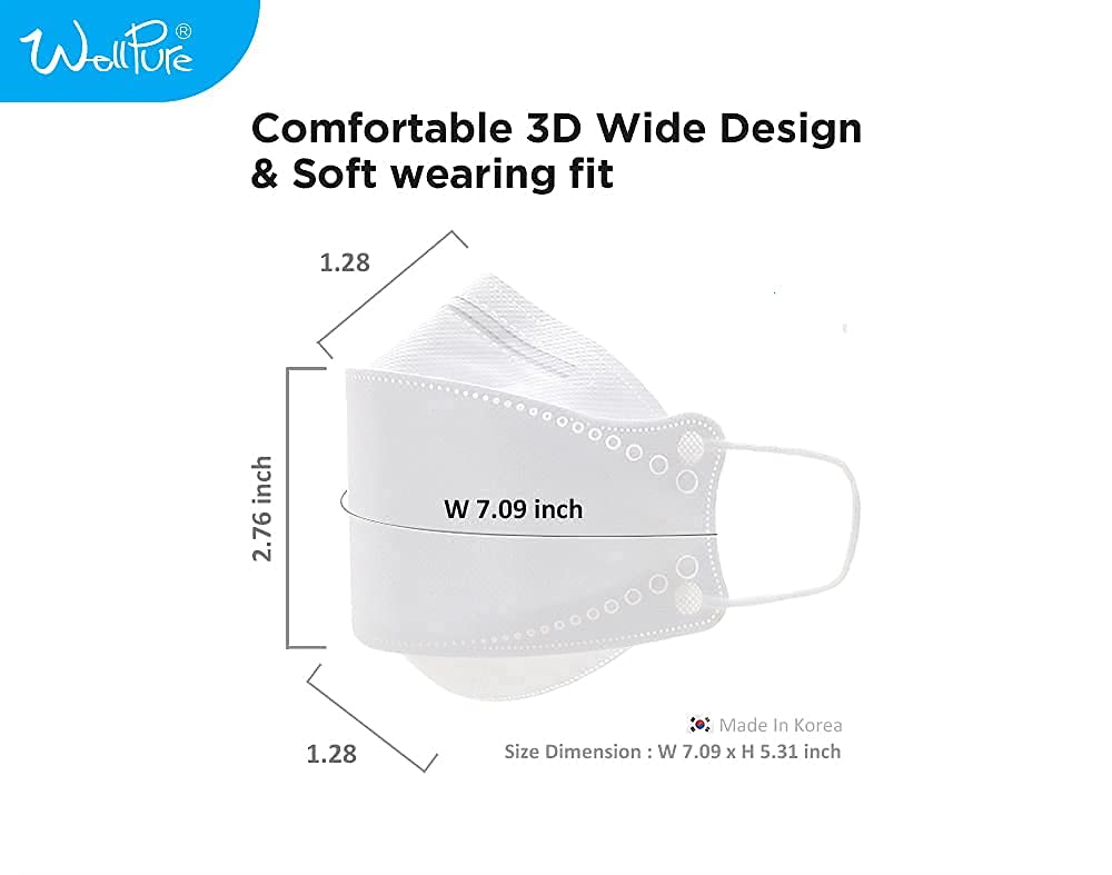 SUMFREE (30 pack) WELLPURE KF94 Kids (Small size), 4 layer protection, 100% Made in Korea, Comfortable breathing, Daily disposable (30)