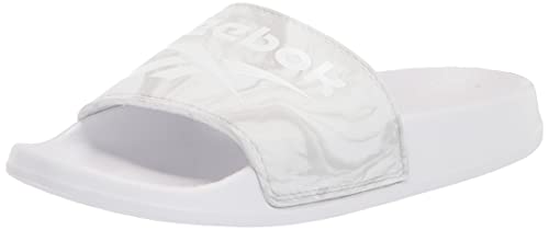 Reebok Women's Fulgere Slides Sandal, White/Skull Grey, 7