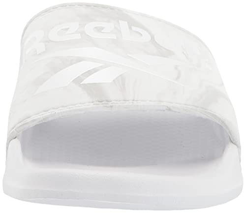 Reebok Women's Fulgere Slides Sandal, White/Skull Grey, 7