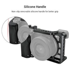 SmallRig Cage with Silicone Handgrip & Cold Shoe for Sony a6100, a6300, a6400-3164