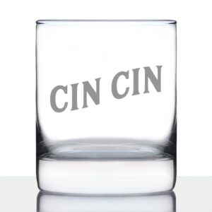 cin cin - italian cheers - whiskey rocks glass - cute italy themed gifts or party decor for women and men - 10.25 oz