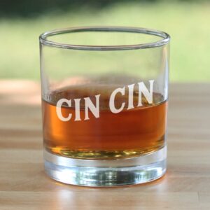 Cin Cin - Italian Cheers - Whiskey Rocks Glass - Cute Italy Themed Gifts or Party Decor for Women and Men - 10.25 Oz