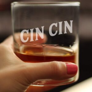 Cin Cin - Italian Cheers - Whiskey Rocks Glass - Cute Italy Themed Gifts or Party Decor for Women and Men - 10.25 Oz